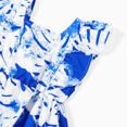 thumbnail image 3 of PatPat Family Matching Color Block Tee and Blue Leaf Pattern Shirred Top Strap Dress Sets, 3 of 5