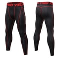 thumbnail image 2 of Pantalon de Course pour Homme Quatre Saisons Respirant Exercice Ajusté Extensible Basketball Base Entraînement Pantalon de Compression Pantalons de Sport Homme Rouge Melon D\'eau S, 2 of 4