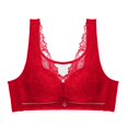 thumbnail image 1 of Virmaxy Soutien-Gorge Sans Fil pour Femmes Aguichant Mince en Dentelle Soutien-Gorge Rassemblant Sans Armature Confortable Fixe Ajustable Collection de Poitrine Coton Rouge TTTG, 1 of 8