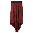 thumbnail image 1 of Peach Couture Hi Lo Pleated Skirt With Ribbon Stitch Elastic Waist, 1 of 1