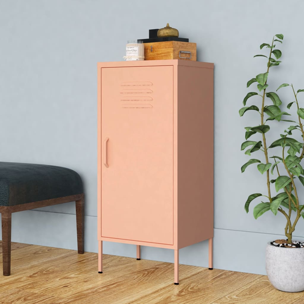 vidaXL Armoire de Rangement Rose 42,5x35x101,5 cm Acier