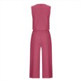 thumbnail image 4 of Mikilon Ensemble Élégant pour Femmes 2 Pcs Col Rond Sans Manches Shorts Haut Plus Pantalon Large Coton et Lin Col Rond Sans Manches Shorts, Pantalons Jambes Élargis, Ensemble Pantalon Long Violet TG, 4 of 6