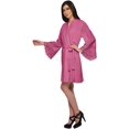 thumbnail image 2 of Moomaya Solid Short Robes For Women Cotton Robes For Women With Lace Trim, 2 of 7