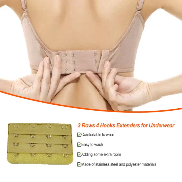 Extension Strap Bra Extenders Buckle 4 Hook Underwear Breathable Practical Accessories Adjustable Replacement 3 Rows Underwear grass green