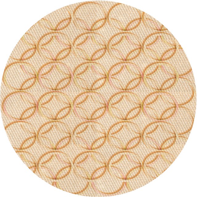 Ahgly Tapis Rond Lavable en Machine Intérieur Transitionnel Blond Doré Or, 6 Pieds Rond