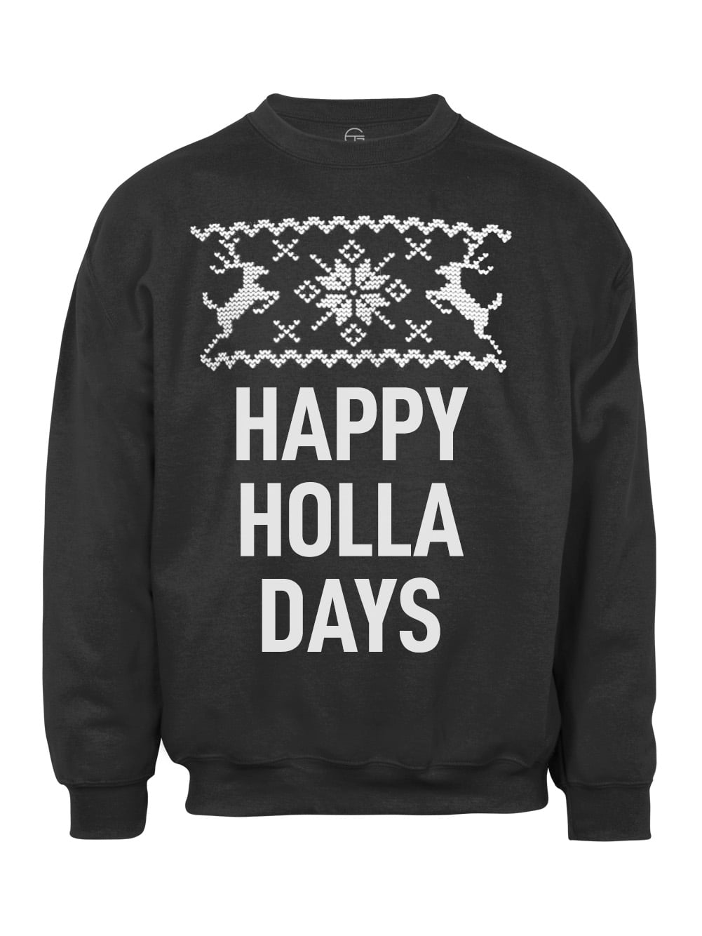 Happy Holla Days Christmas Ugly Sweater - Black - 4X-Large