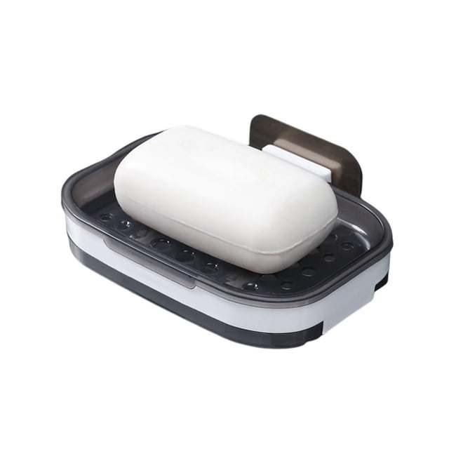 VogueV Wall-Mounted Suction Cup Soap Dish - Rustproof Bathroom Organizer Grey