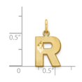thumbnail image 4 of Diamond2Deal 14K Yellow Gold Satin Letter R Initial Pendant for Women, 4 of 6