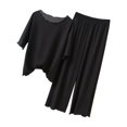 thumbnail image 1 of Ensembles de Pyjama pour Femmes 2 Pcs, Tenue d'Intérieur Décontractée Ample à Manches Courtes et Pantalon pour Femmes, Ensembles de Pyjama, 1 of 2