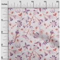 thumbnail image 2 of oneOone Cotton Silk Red Fabric Florals Craft Projects Decor Fabric Printed By The Yard 42 Inch Wide, 2 of 4