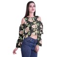 thumbnail image 3 of Moomaya Plus Size Cold Shoulder Top Printed Ladies Tops Blouses Women Party Tops, 3 of 4