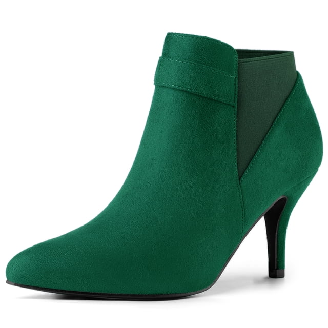 Unique Bargains Bottines Chelsea à Talons Aiguilles à Bout Pointu pour Femmes