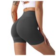 thumbnail image 5 of WEIYLL Yoga Womans Shorts Seamless Scrunch Workout Gym Solid Color Grey Pants M, 5 of 5
