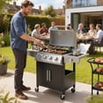 thumbnail image 2 of Outsunny 4+1 Burner Liquid Propane Gas Grill, Outdoor Portable BBQ Grill, 2 of 10