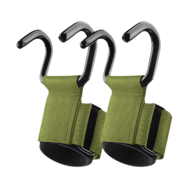 Lipstore Fitness Weight Lifting Hook Padded Wrist Straps for Powerlifting Shrugs Rows Green