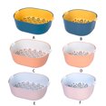 thumbnail image 4 of Thickened double-layer drainage basket, plastic multifunctional circular household fruit storage basket, kitchen fruit and vegetable filter washing basin, 4 of 9