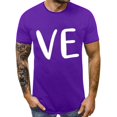 thumbnail image 4 of Hot Sale!! T-Shirts de la Saint-Valentin pour Femmes Imprimés Graphiques Mignons Léopard Cœur Amour Manches Courtes Col Rond Violet + S, 4 of 7