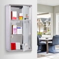 thumbnail image 2 of HOMCOM Wall Mount Medicine Cabinet Lockable with 2 Keys for Bathroom, 2 of 10