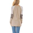 thumbnail image 3 of Womens Color Block Long Sleeve Leopard Print Tops Round Neck Striped Loose Casual Shirts Tunic Tops, 3 of 4