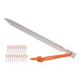 thumbnail image 1 of Tent Stakes V Shape Heavy Duty Tent Peg With Ropes For Outdoor Camping Tent Accessories Silver White, 1 of 8