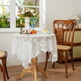 thumbnail image 4 of French Dining Table Coffee Table Cover Towel Lace Hollow Table Cloth Rectangular Decorative Round Table, 4 of 6