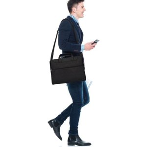 Sac d'épaule pour ordinateur portable compatible avec 13-13.3 pouces MacBook Air MacBook Pro Notebook Computer Polyester Manche avec ceinture de chariot arrière