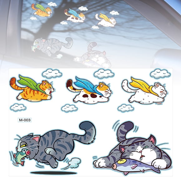 TIELUTT Scratch Cat Car Stickers Cute Cat Car Stickers and Stickers Cat Bumper Stickers Funny Vehicle Window Foam Space Stickers Stickers for Boys and Girls Little Boxes Nine Girl Stickers Chemistry
