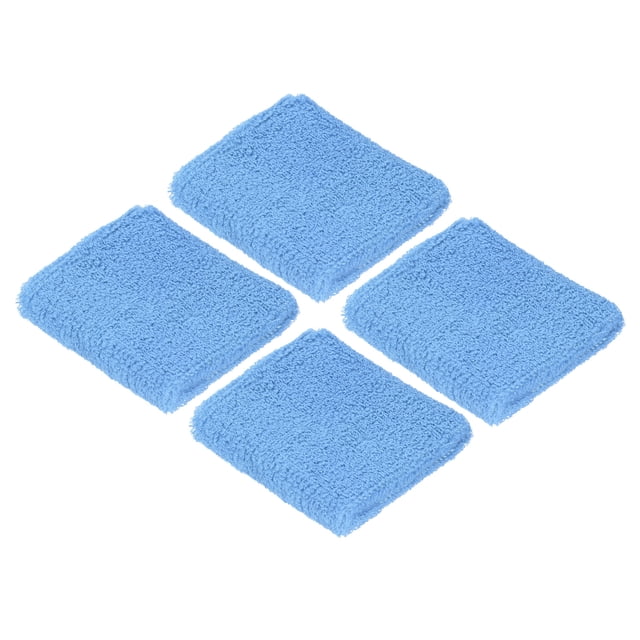 Unique Bargains Bracelets de Sport 8x8 cm en Éponge Absorbants, Bande Anti-Transpiration Athlétique, Bleu, Lot de 4
