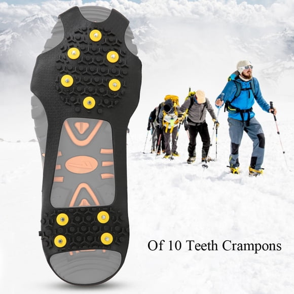 OTVIAP Ice Cleats, 10 Teeth Ice Snow Grippers, Walking For Boots Shoes Climbing Fishing Hiking