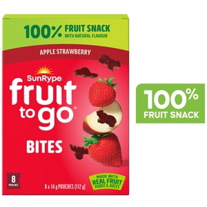 SunRype Fruit to Go Bites Apple Strawberry, 8 x 14 g, 112.00 - 0.25 GR
