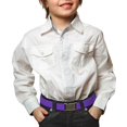 thumbnail image 2 of Kids Elastic Adjustable Strech Belt With Silver Square Buckle - Purple, 2 of 4