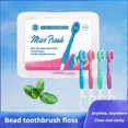 thumbnail image 4 of Disposable Toothbrushes with Toothpaste, 5-in-1 Tool(Mini Toothbrush & Floss & Tongue Scraper & Toothpick Set) with Bursting BeadPortable Oral Care for Home&All in-One Oral Care on The Go, 4 of 8
