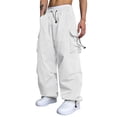 thumbnail image 2 of Mens Casual Waist Color Kitchen Pants Men Sports Hat Multi Woven Mens Sweatpants Cargo Pocket Foot Rope Solid Mens Cargo Pants with Pockets Pants Street Cargo Tie Mens Cargo Pants, 2 of 7