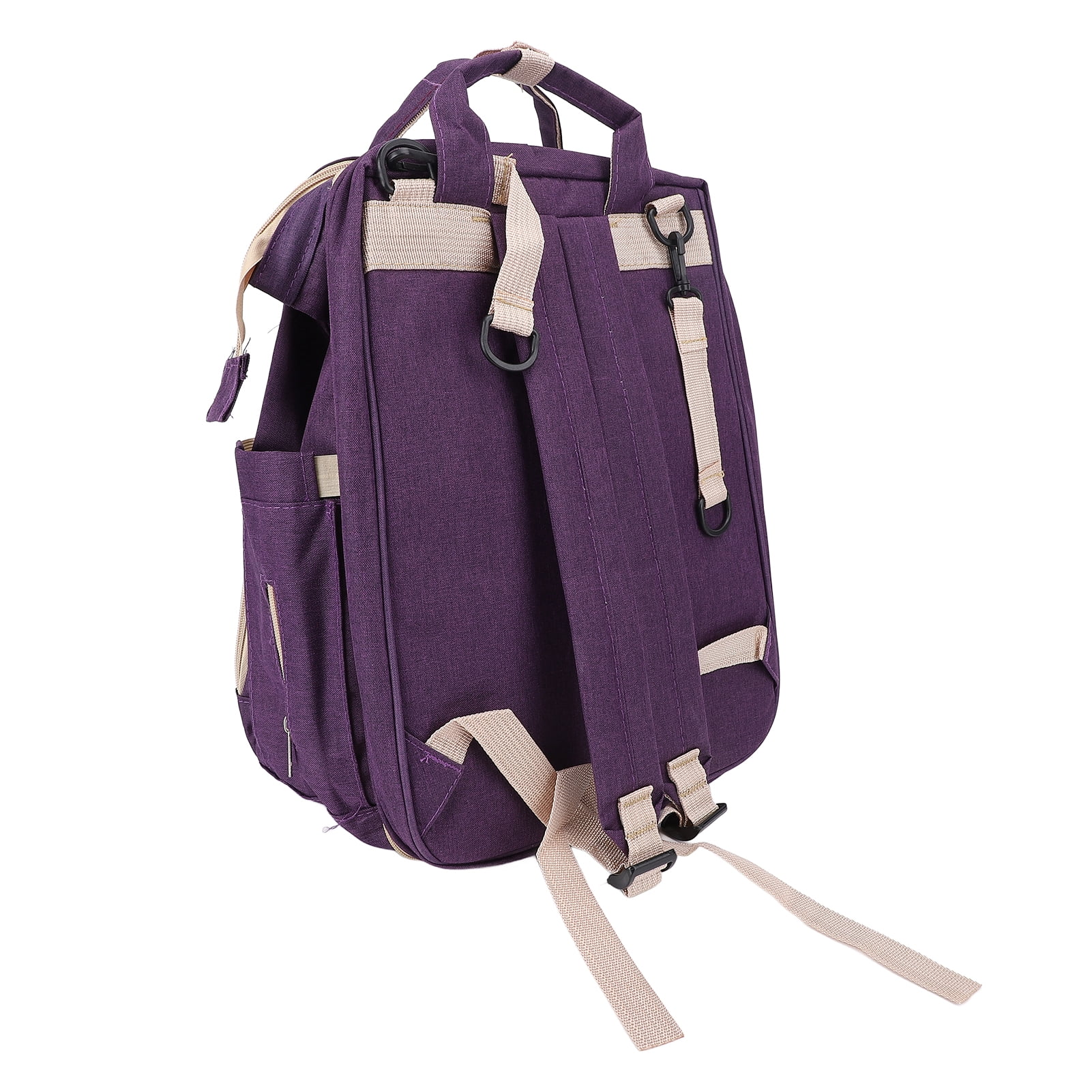Baby Diaper Bag, Portable Multiple Pockets Spacious Main Compartment Diaper Bag  for Nursing Bottle Purple