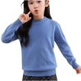 thumbnail image 1 of MeetoTime 4-18 Years Children's Knitted Undershirt Solid Color Thick Half High Neck Long Sleeved Pullover Top, 1 of 3