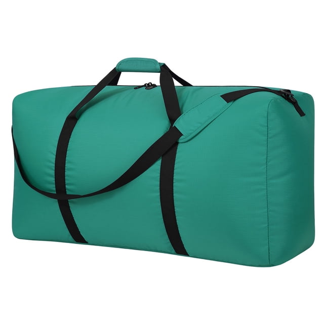 Sac de Sport Très Grand 105 L, Sac de Voyage de 32,5 Po Vert, Fabriqué en polyester 420D durable Résistant à l'Eau et aux Déchirures. Comprend un Compartiment Principal à Fermeture à Glissière, une Sangle de Transport Rembourrée et des Poignées pour le Confort. Léger et Pliable, Idéal pour le Voyage, l'Utilisation au gym, l'Équipement de sports d'Équipe Ou le Rangement à la Maison.