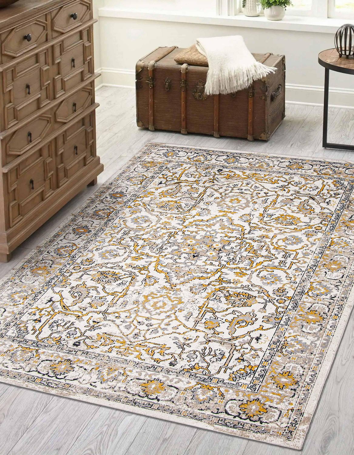 Tapis Lavable ECARPET Oriental pour Chambre, Salon, Chambre d'Enfant