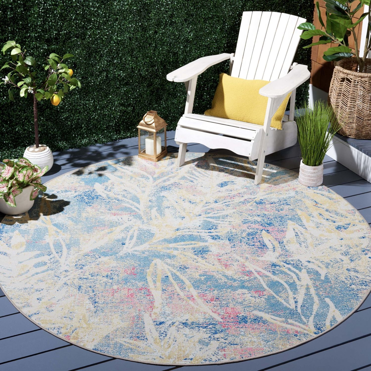 SAFAVIEH Barbados Tobon Tapis Floral Intérieur/Extérieur