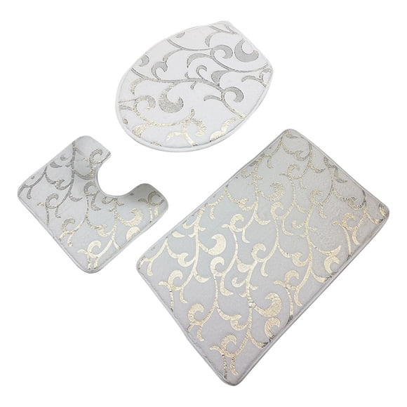 SDNall Soft Absorbent Bathroom Rugs Set of 3, Non-Slip Backing, Washable Floor Mats for Bathroom with Quick-Dry Comfort