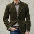 thumbnail image 2 of Mens New England Solid Color High Quality Casual Corduroy Single Breasted Suit, 2 of 8