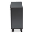 thumbnail image 4 of Baxton Studio Fernanda Armoire à Chaussures d'Entrée à 3 Portes en Bois d'Ingénierie, Gris Foncé, 4 of 10