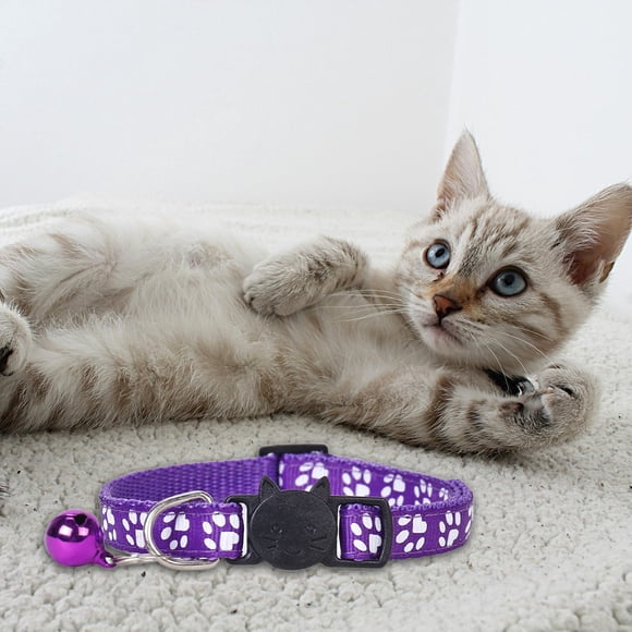 " Print Cat Collar Breakaway Collar With (Colorful Woven Nylon Pet Neckband)"