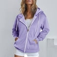 thumbnail image 2 of Timegard Zip up Hoodies for Women Long Sleeve Sweatshirt Fall Winter Solid Color Comfy Jacket with Pockets, 2 of 6