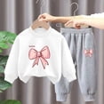 thumbnail image 3 of Pisexur Ensemble 2 Pcs pour Bébé Filles Garçons Automne Hiver Mode Décontractée Polaire Manches Longues Col Rond Chandails en Molleton et Pantalons Vêtements de Détente Imprimé Mignon Ensemble de Survêtement pour Enfants 3-8 Ans, 3 of 4