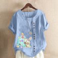 thumbnail image 5 of Birdeem Womens Summer Oversize Casual Round-Neck Short Sleeve Flower Printing Loose Shirt Tops, 5 of 5