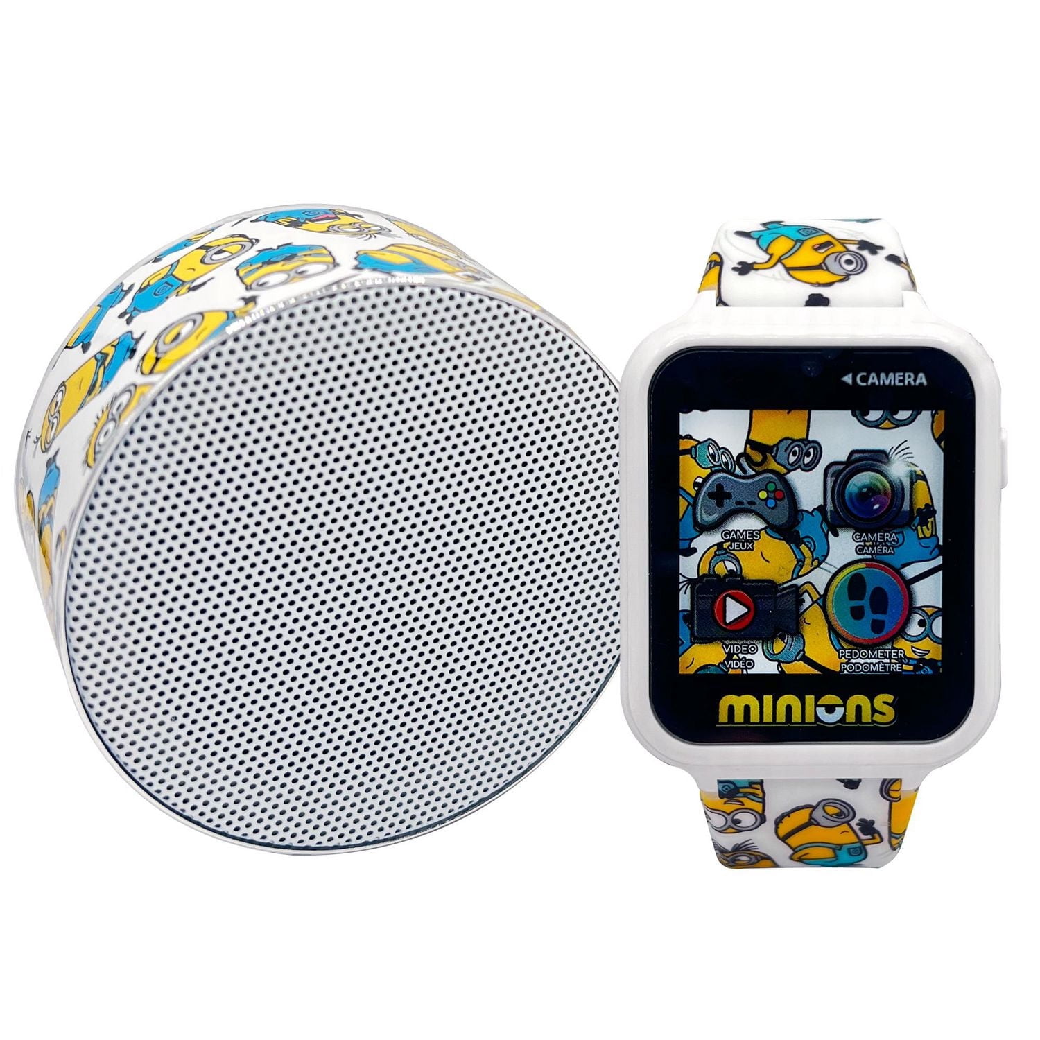 Minions Montre interactive à écran tactile avec un ensemble de haut-parleurs Bluetooth assorti