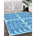 thumbnail image 3 of Ahgly Company Tapis d'Intérieur Lavable en Machine Carré Transitionnel Bleu Néon, 5 Pieds Carré, 3 of 7