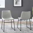 thumbnail image 3 of Walker Edison Faux Leather Dining Chairs, Grey (Set of 2), 3 of 4