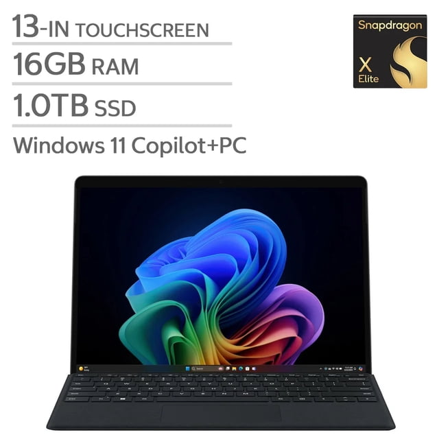 Open Box - Microsoft Surface Pro Copilot+ PC EP2-23855 13" Touchscreen Laptop - Black (Snapdragon® X Elite / RAM / 1 TB SSD / Windows 11 Home)
