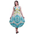 thumbnail image 1 of Bimba Tie-Dye Ladies Printed Resort Midi Drawstring Dress Spaghetti Strap Beach Wear-XXX-Large, 1 of 1